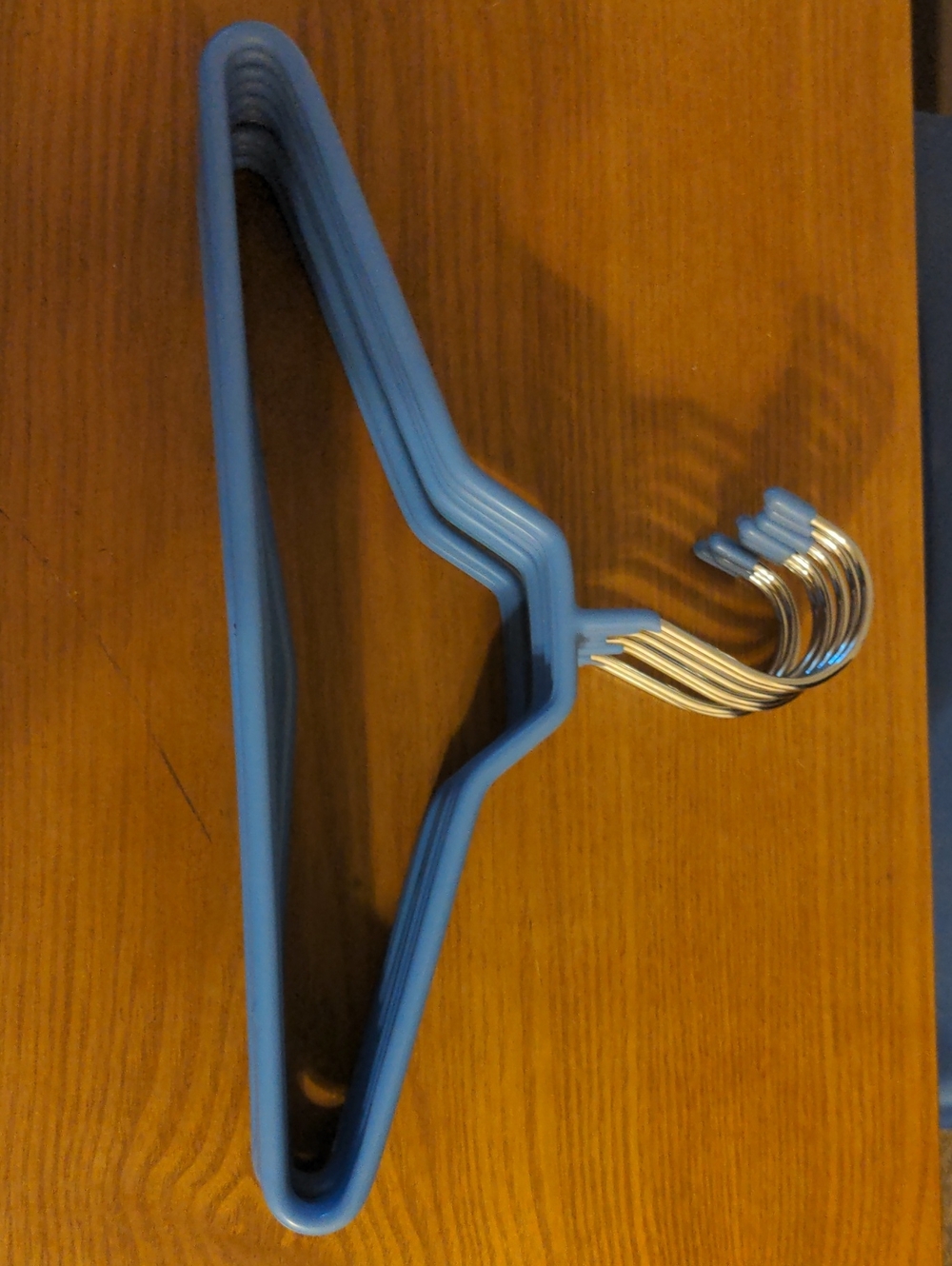 Set Of 11 Rubber Non Slip Children's Blue Hangers